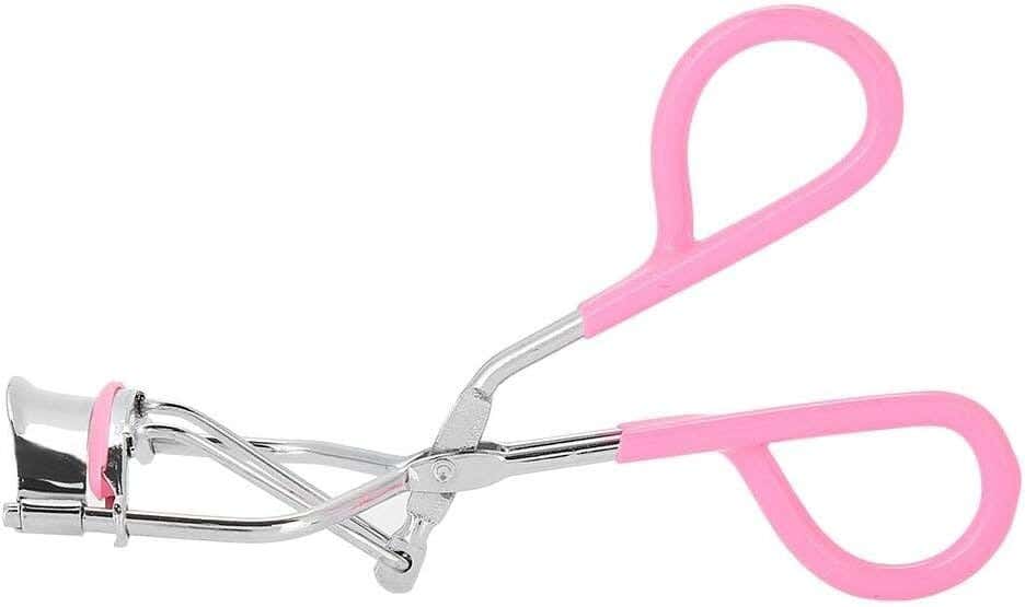 Clip Shaped Eyelash Curler, Wide Angle - Pink Silver