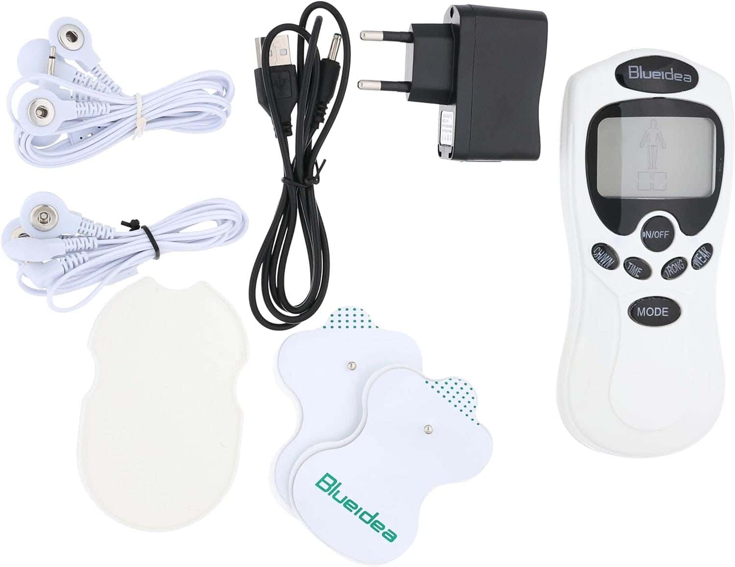 Raiuleko R-025 electric pulse massage device, for weight loss and pain relief - white