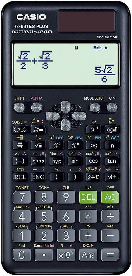 Casio Calculator, FX-991ESPLUS-2WDTV - Black