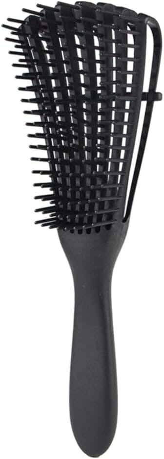 Plastic hair styling brush - black