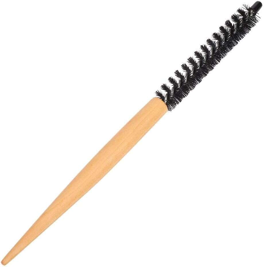 Small circular comb for hair styling - beige black
