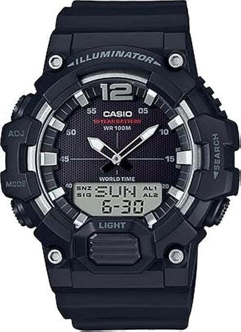 Casio Digital Analog Sport Watch For Men, Rubber Strap - Black