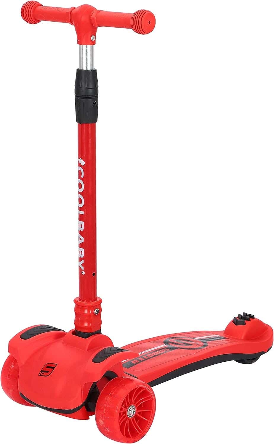 Kids Scooter, Adjustable Led Light - Red
