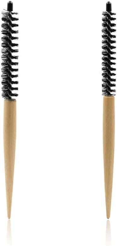 Round Hair Brush Set, 2 Pieces - Light Brown