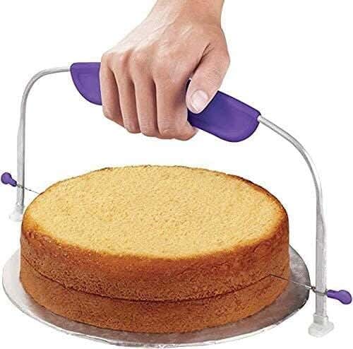 Cake cutter, plastic and stainless steel - multi-colored