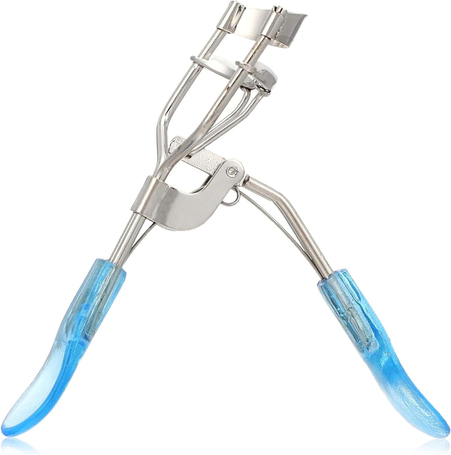 Clip Shaped Eyelash Curler, Stainless Steel - Blue Silver