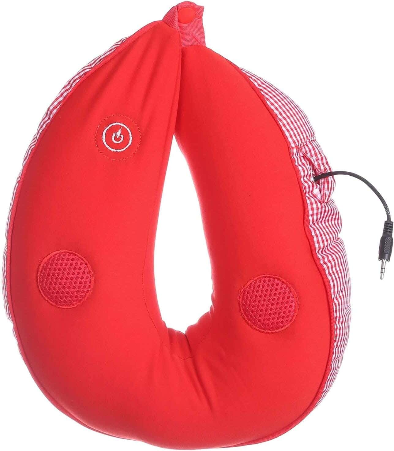 Massage pillow for neck and shoulder - red white