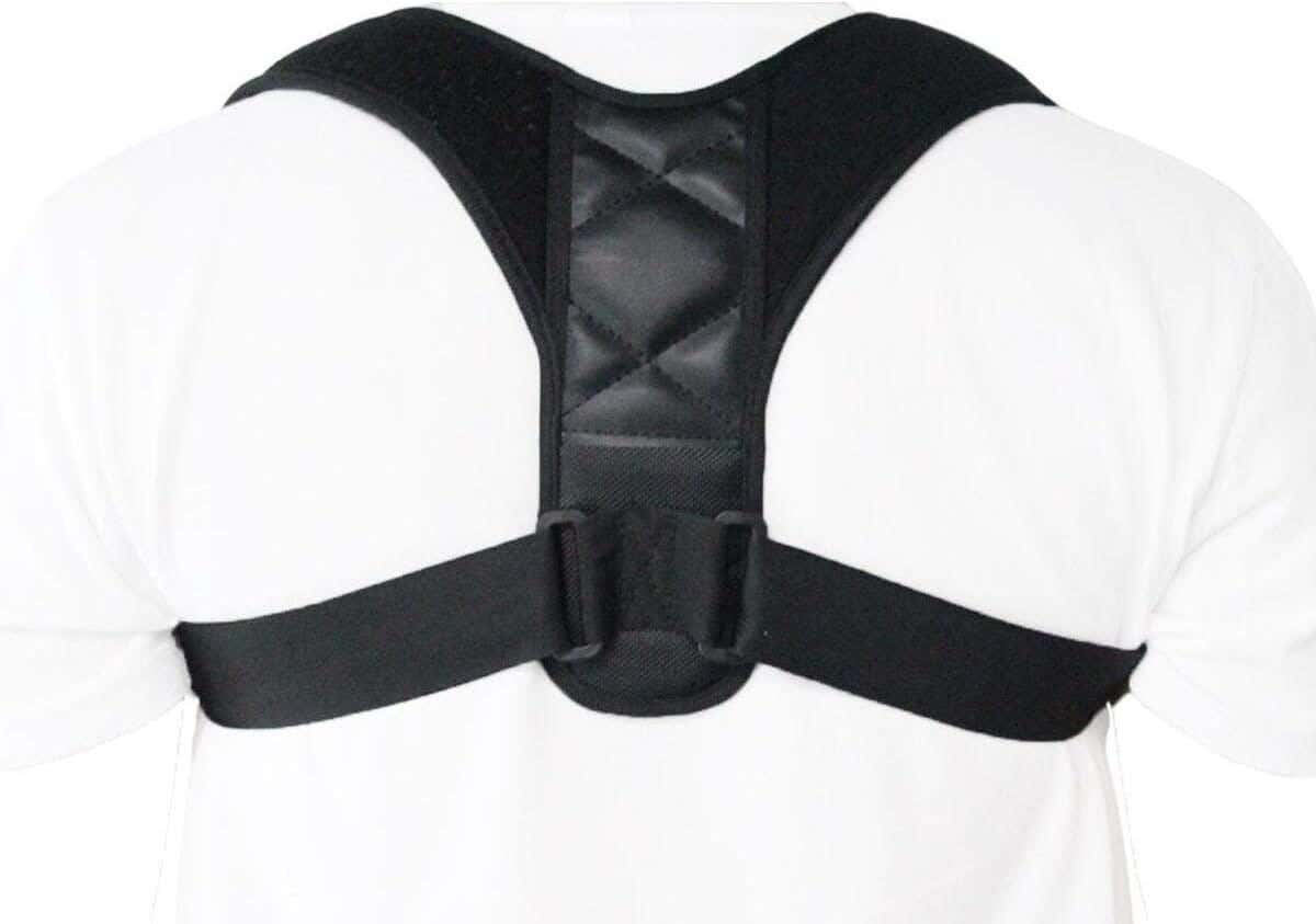 Back and shoulder corset for men and women, size S - black