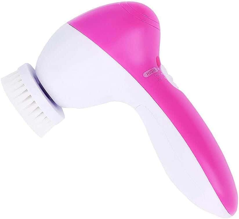 DigiTek Electric Skin Cleansing Device, Multi-Functional 5 in 1 - White Pink