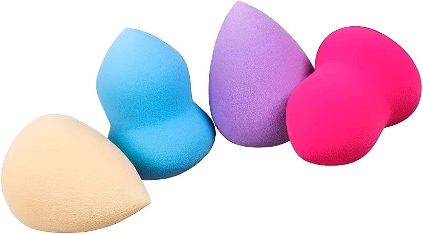 Facial makeup sponge set, 4 pieces, multicolor