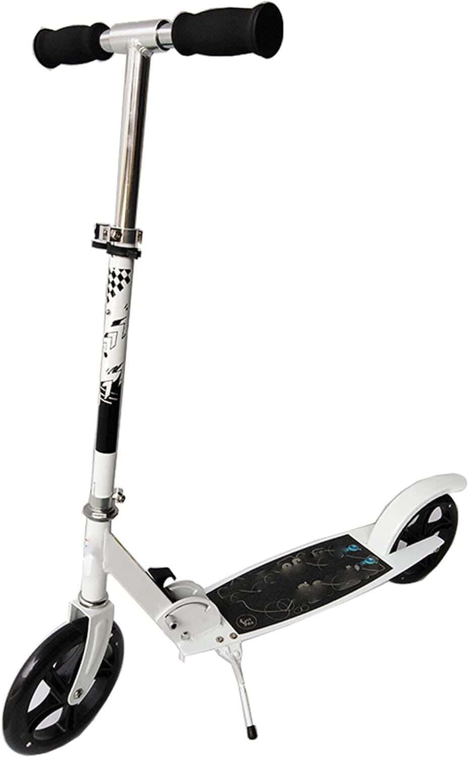 Scooter For Children, Dual Wheels, Adjustable 3 Levels - White Black