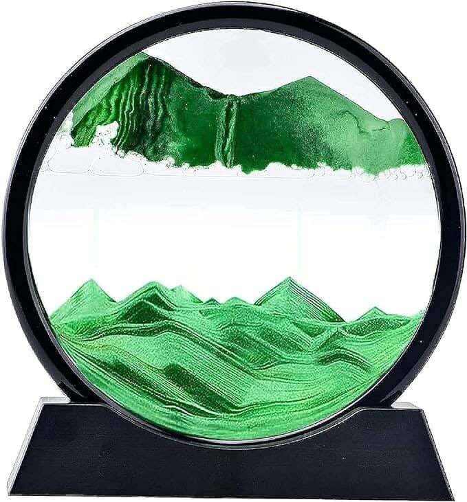 Quicksand Art Painting, 3D, 7 inch - Black Green