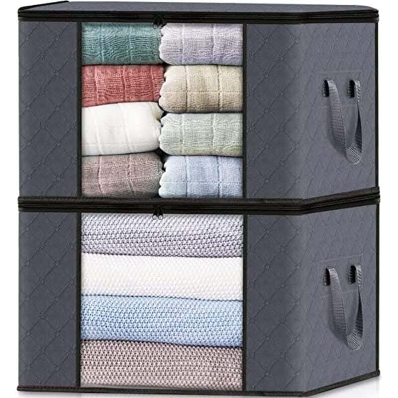 Clothes Storage Bag, Foldable, 49.8L X 34.7W X 27.5H Cm - Grey