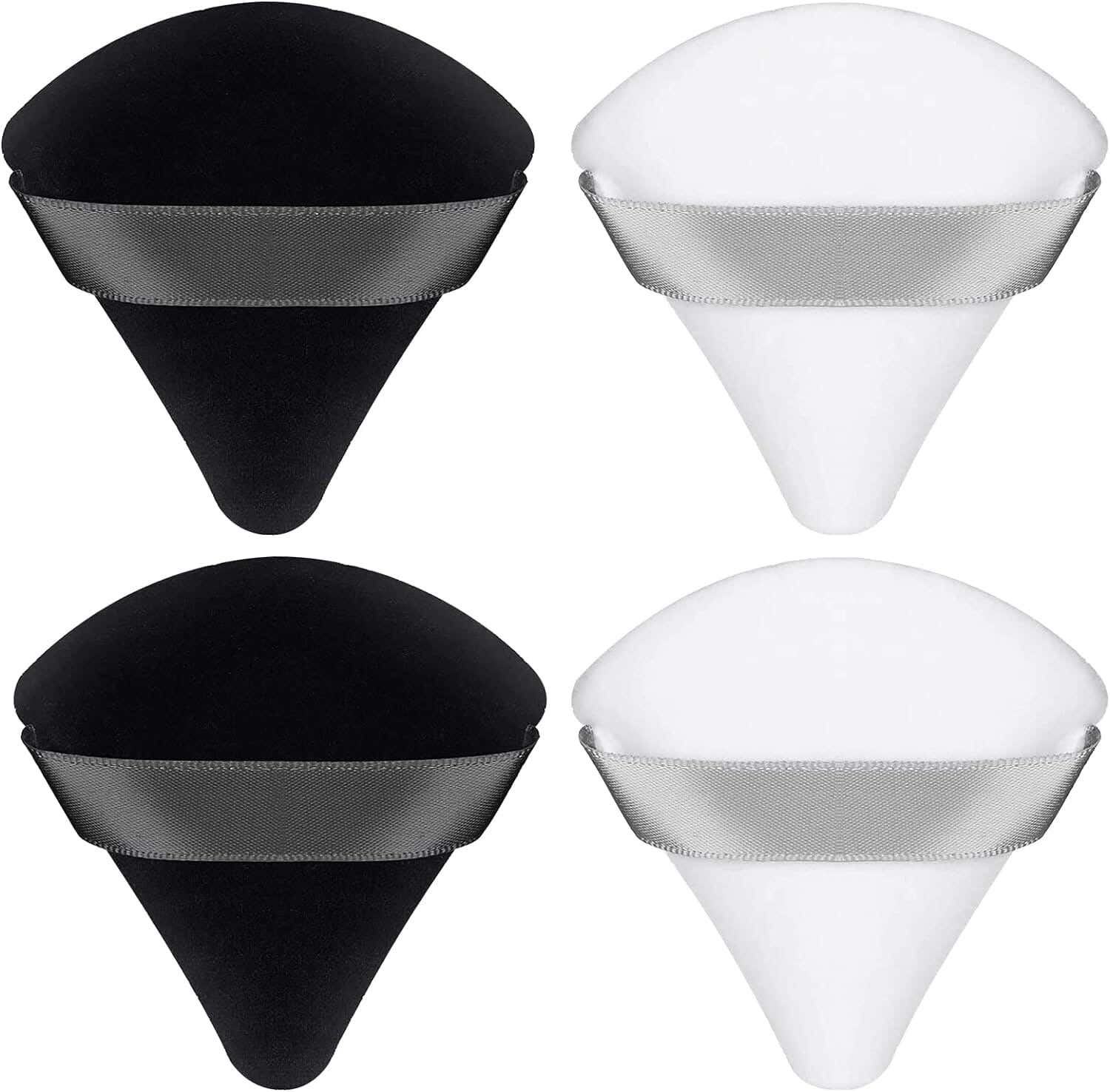 Beauty Blender Makeup Sponge Set, Loose Powder Belt, 4 Pieces - Black White