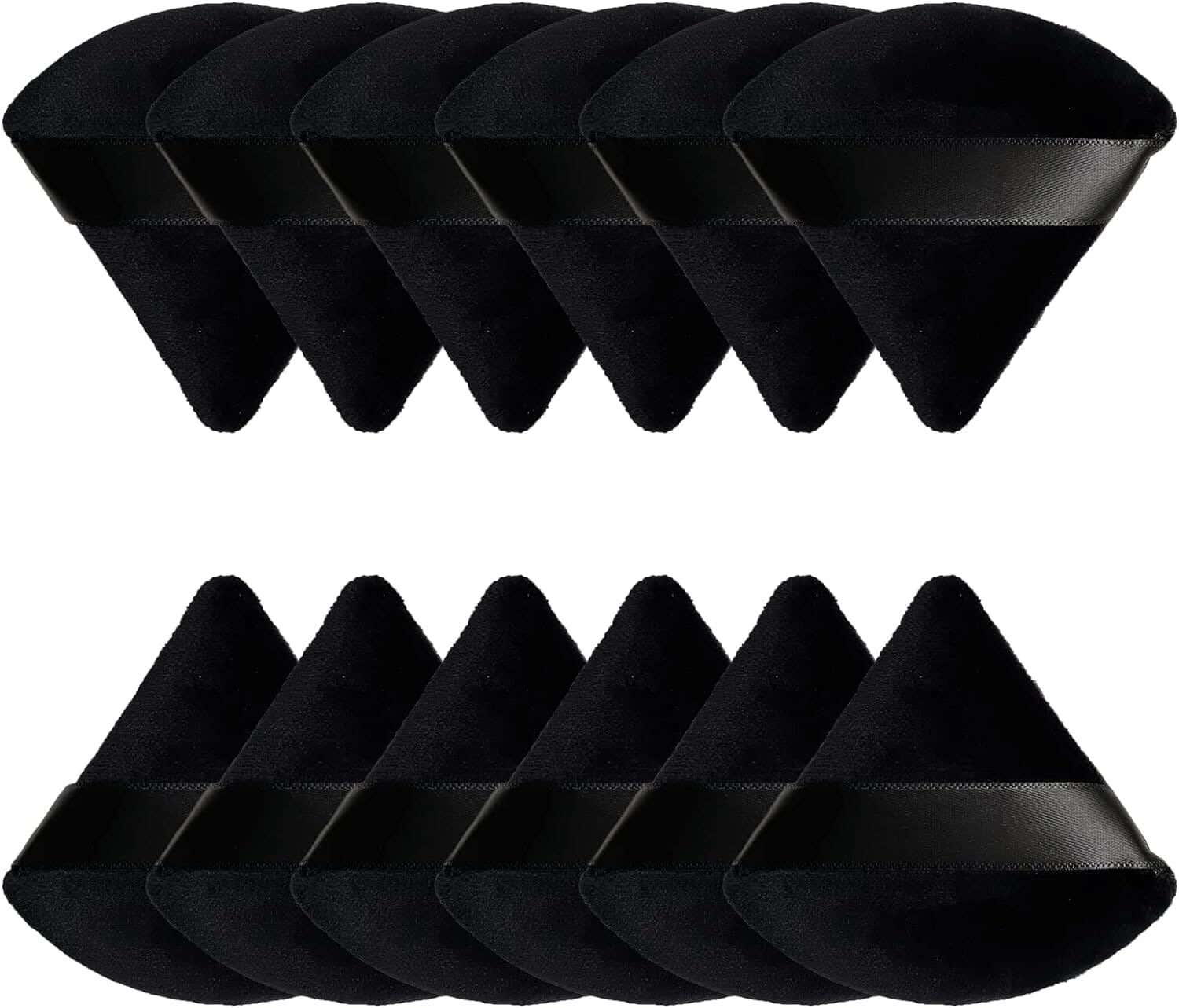 Sibba Beauty Blender Makeup Sponge Set, Loose Powder Belt, 12 Pieces - Black
