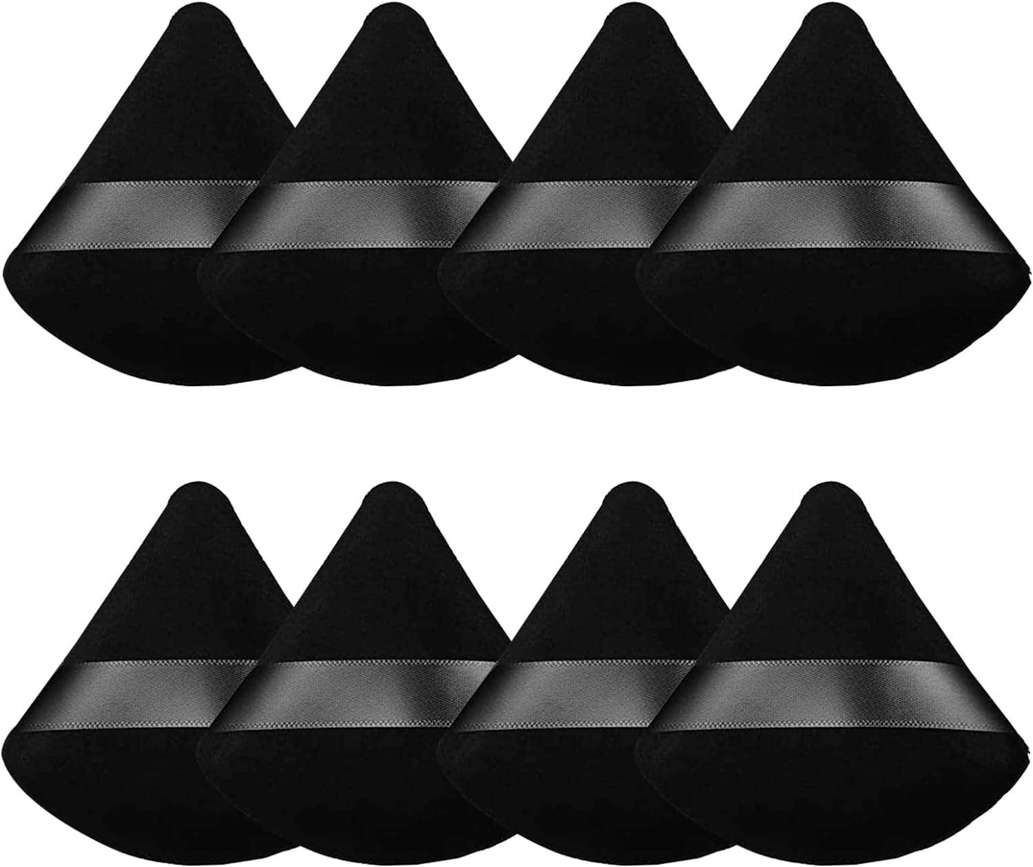 Facial makeup sponge set, 8 pieces, black