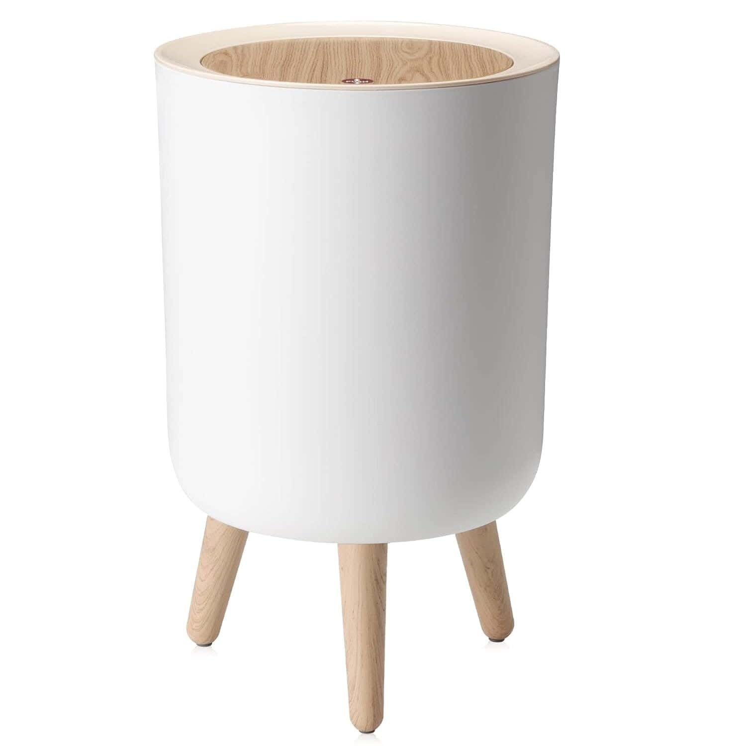 Nordic Plastic Waste Bin, 7 Liters - White