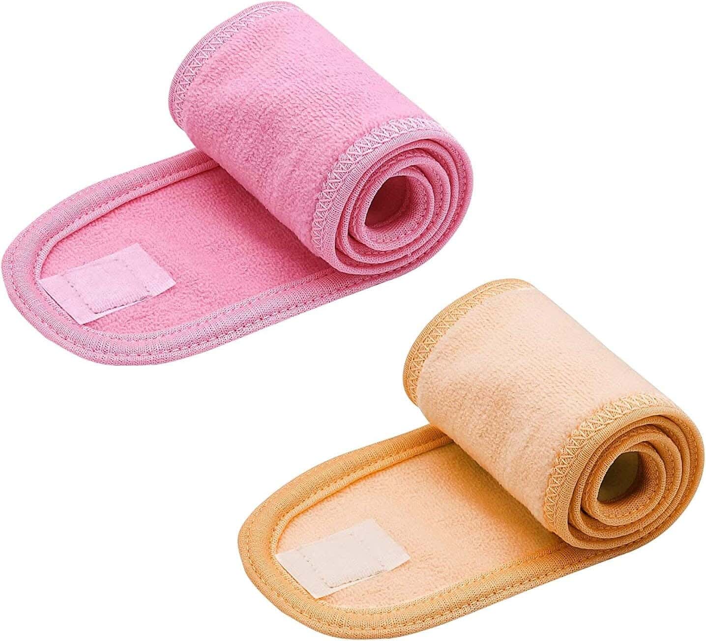Makeup Hair Band Set, Towel Style Design, 2 Pieces - Multi Color