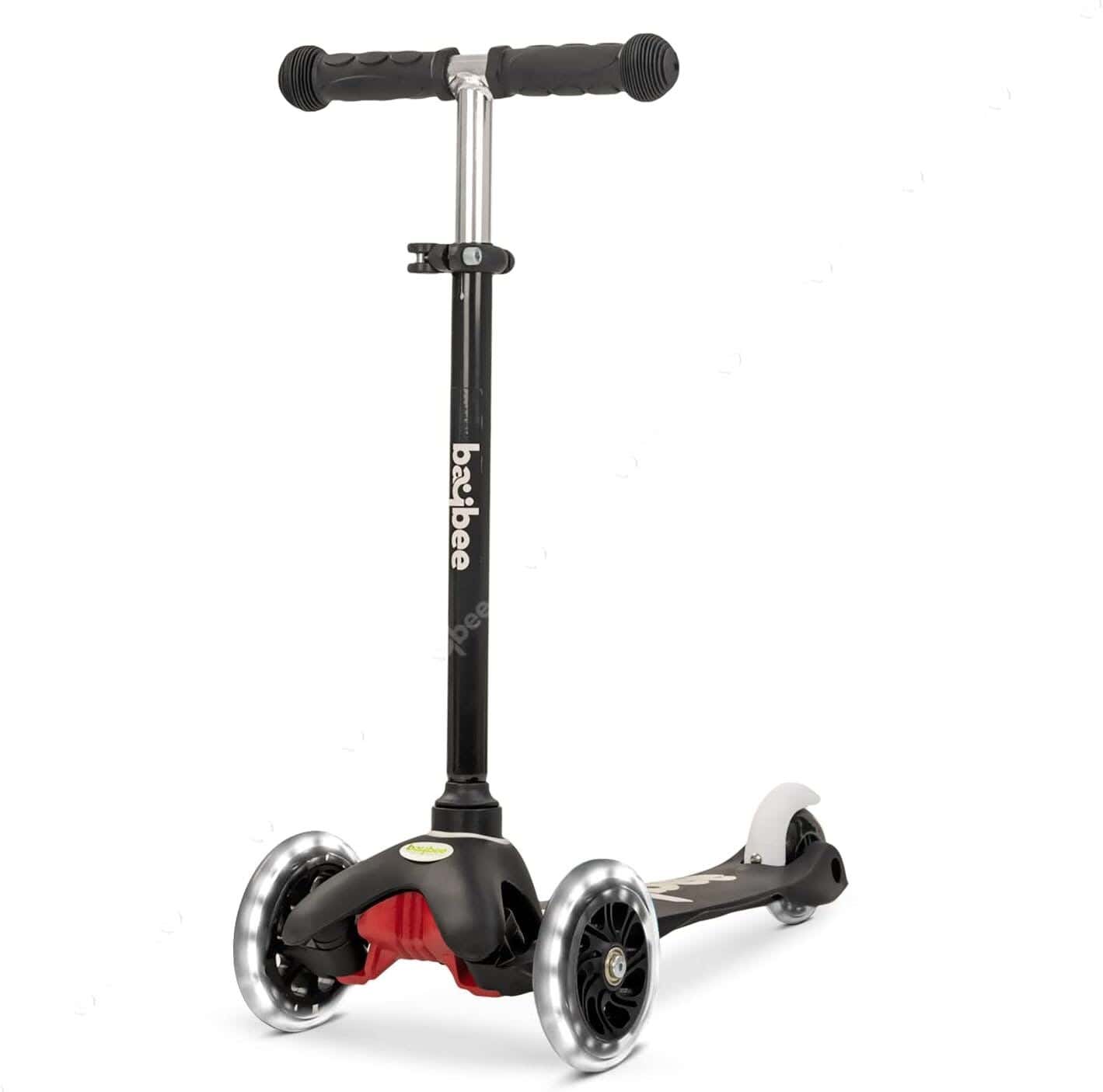 Push Scooter For Children, 3 Wheels, 3 Heights And Lights - Black