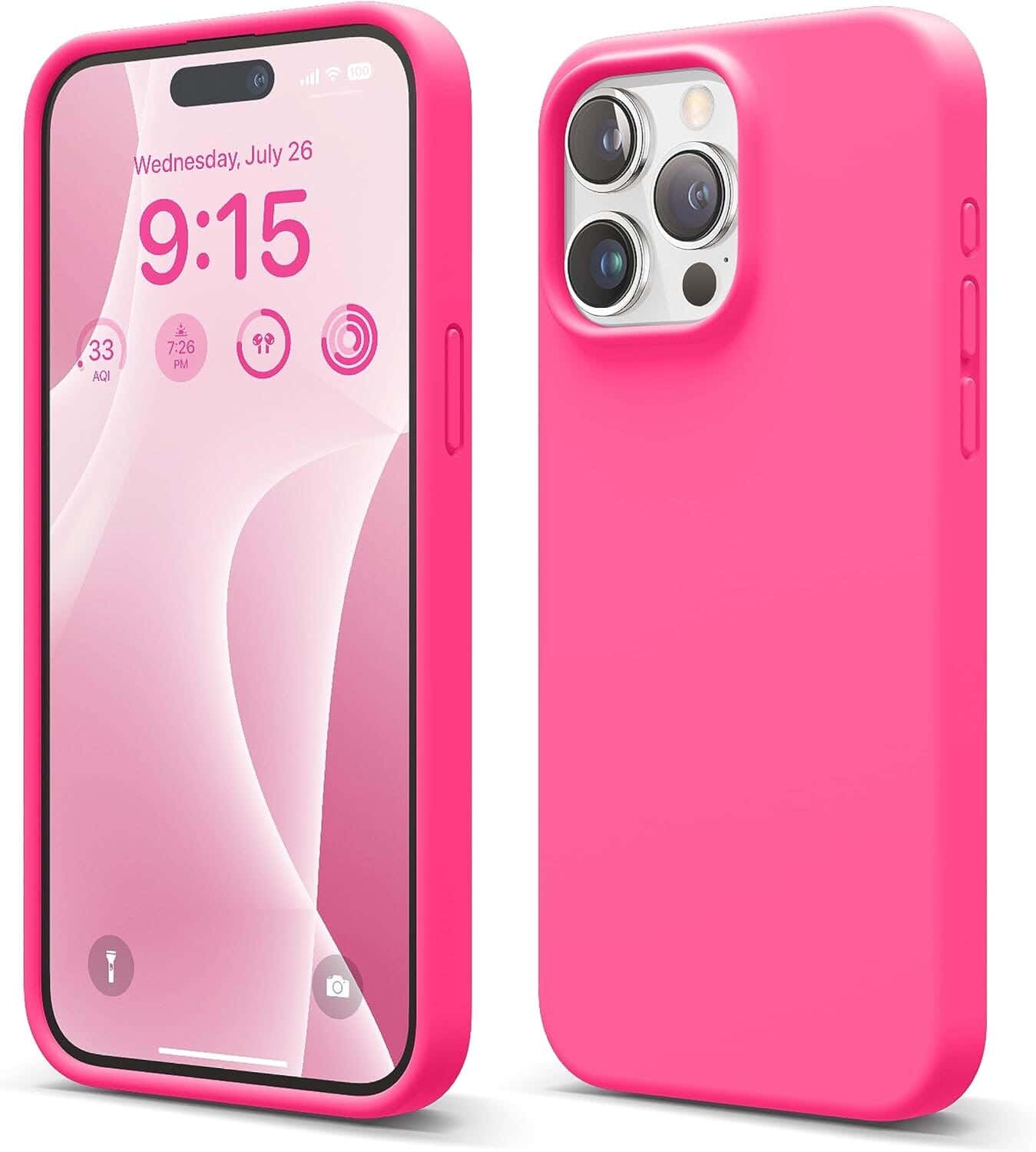 iPhone 15 Pro Max Silicone Mobile Case - Pink