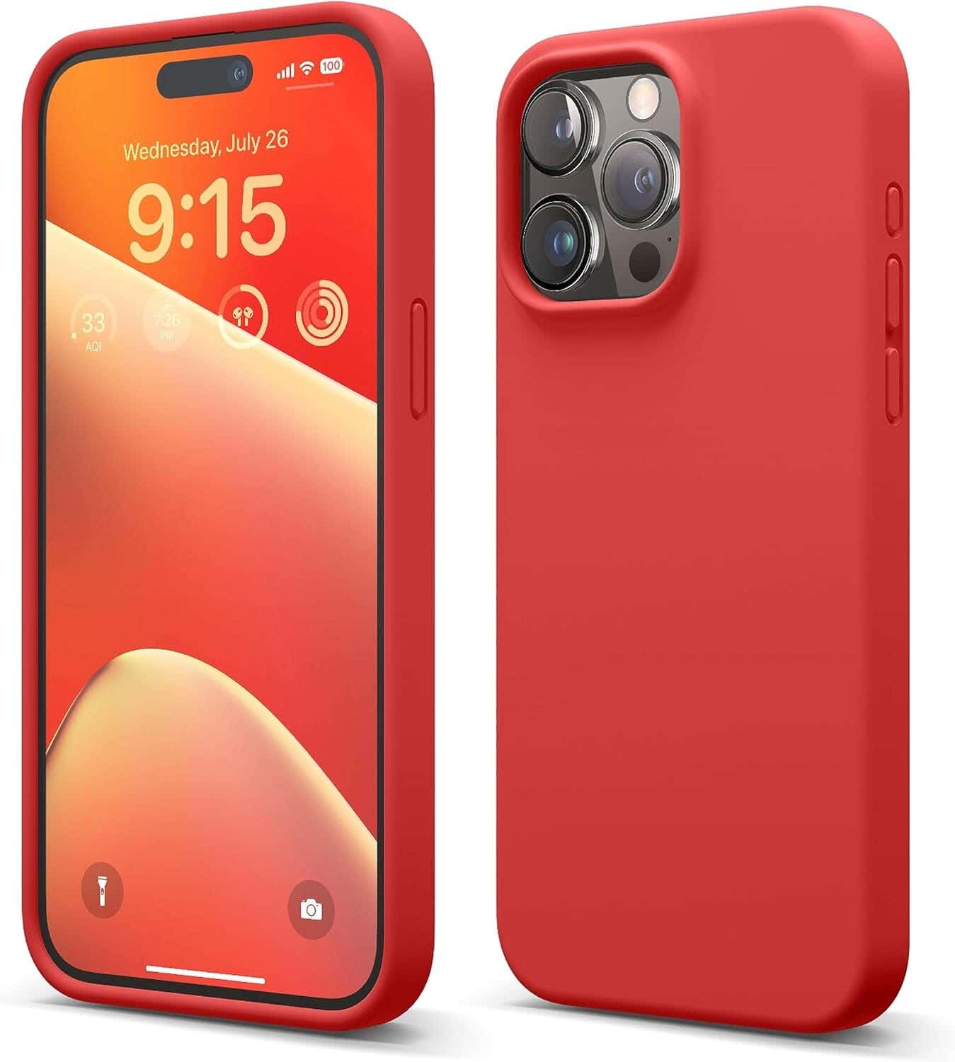 iPhone 15 Pro Max Silicone Mobile Case - Red