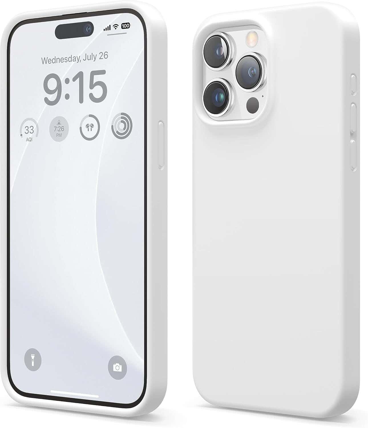 iPhone 15 Pro Max Silicone Mobile Case - White