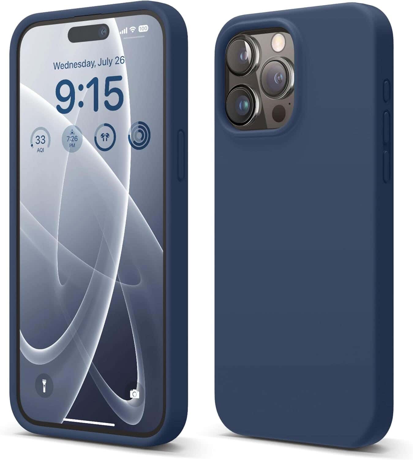 iPhone 15 Pro Max Silicone Mobile Case - Navy Blue