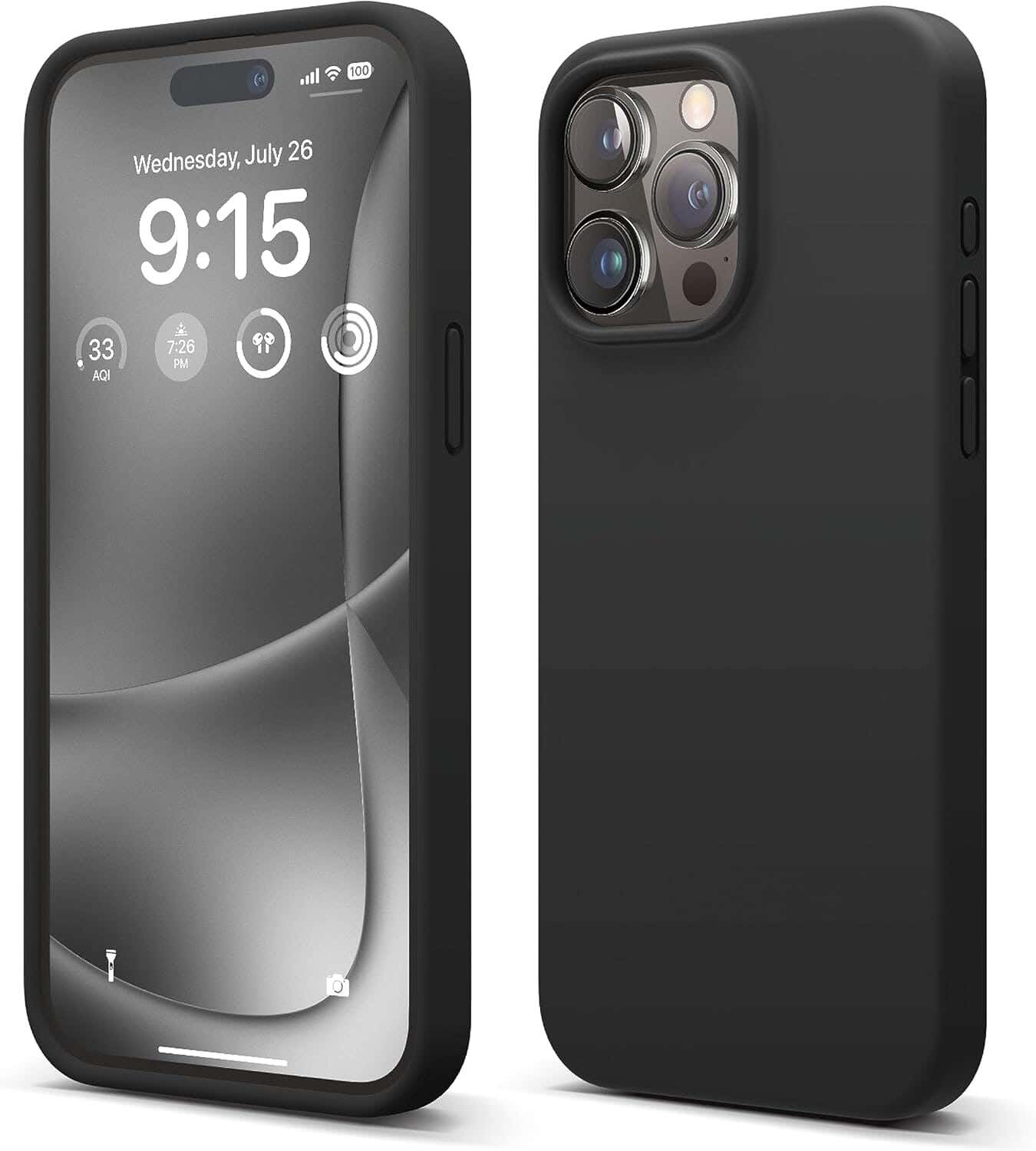 iPhone 15 Pro Max Silicone Mobile Case - Black