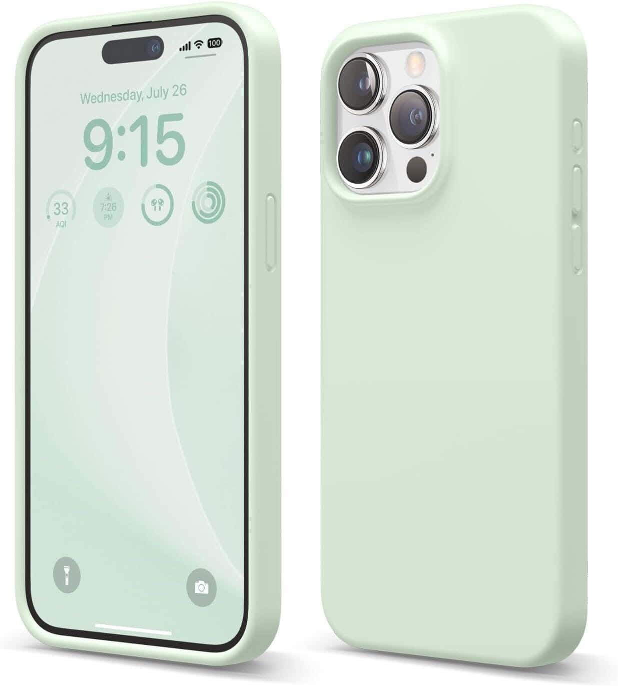iPhone 15 Pro Max Silicone Case - Mint Green