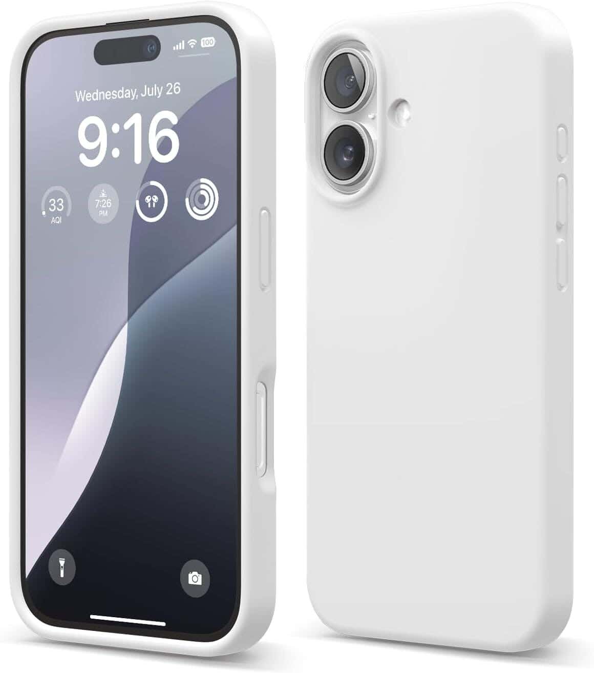 iPhone 16 mobile phone case, silicone - white
