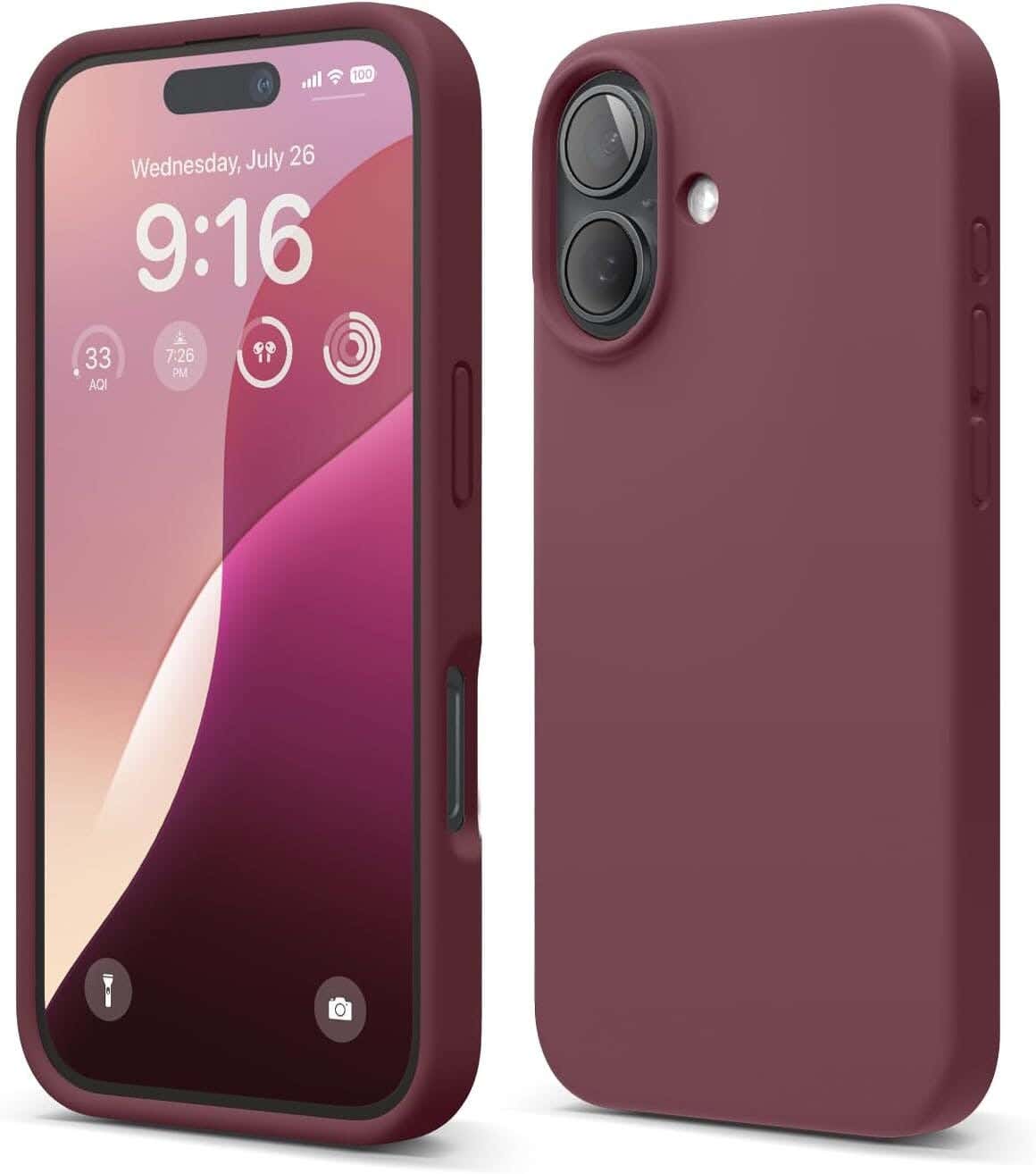 iPhone 16 mobile phone case, silicone - mauve