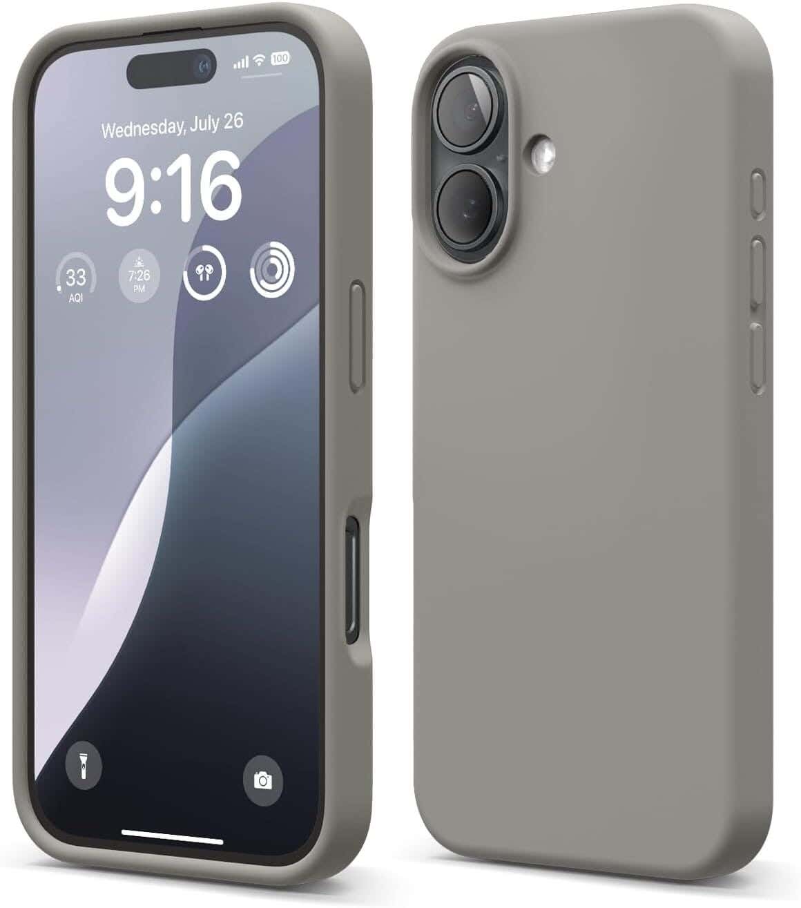iPhone 16 mobile phone case, silicone - gray