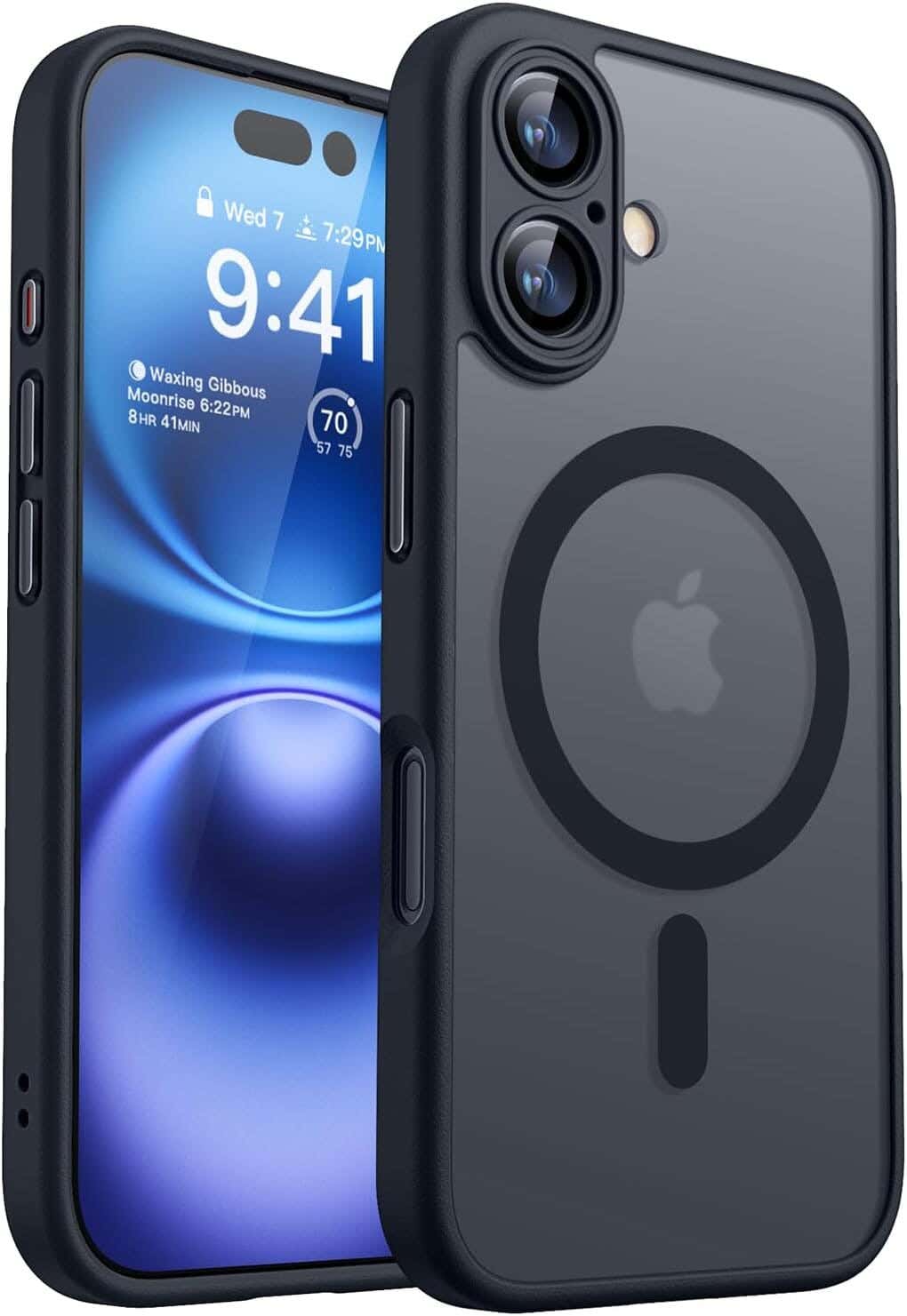 Magnetic Clear Case for iPhone 16 - Black Transparent