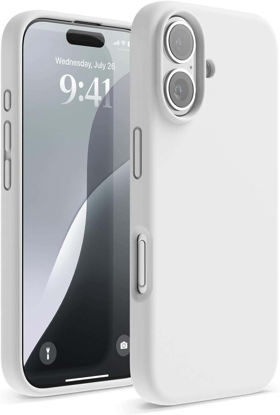 iPhone 16 mobile phone case, silicone - white