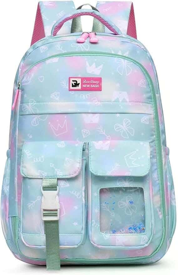 Waterproof Travel Backpack Bag, Large Capacity & Multiple Pockets Durable, 46x32x17 cm, for kids - Mint Green