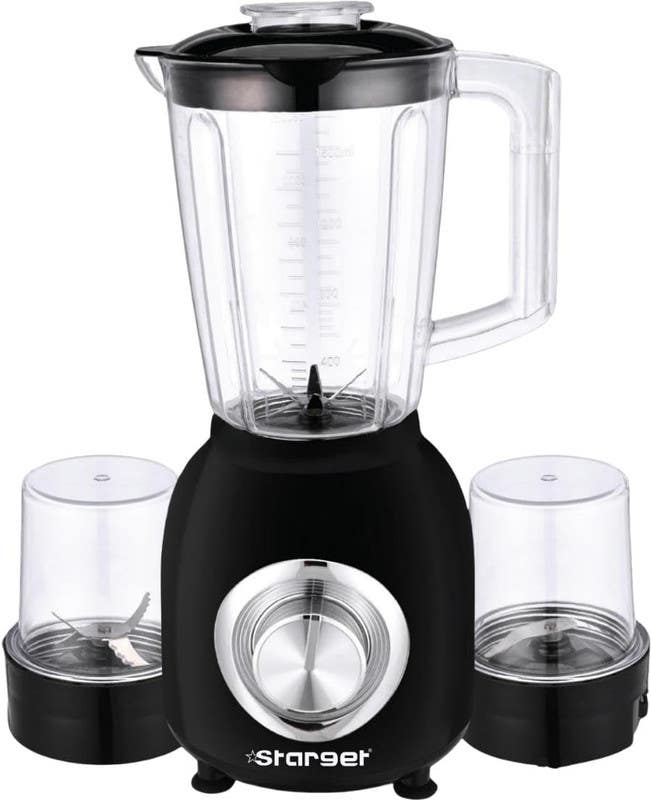 Stargate Electric Blender, 750 Watts, 1.6 Liter Capacity, 2 Speeds + Turbo - Black