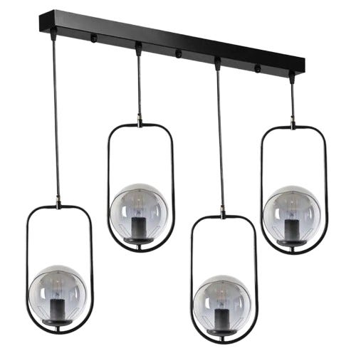 Metal Ceiling Chandelier, 70×90 Cm - Black