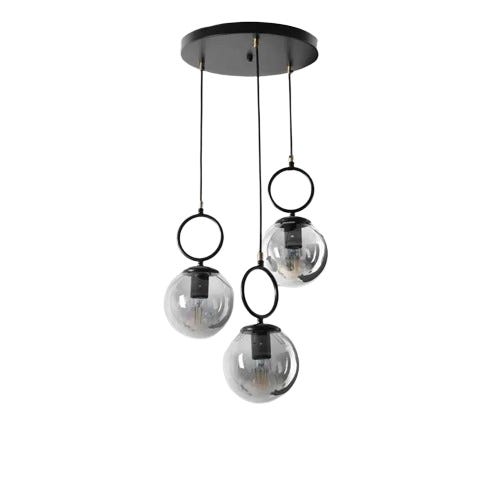 Metal Ceiling Chandelier, 60×35 Cm - Black Gold