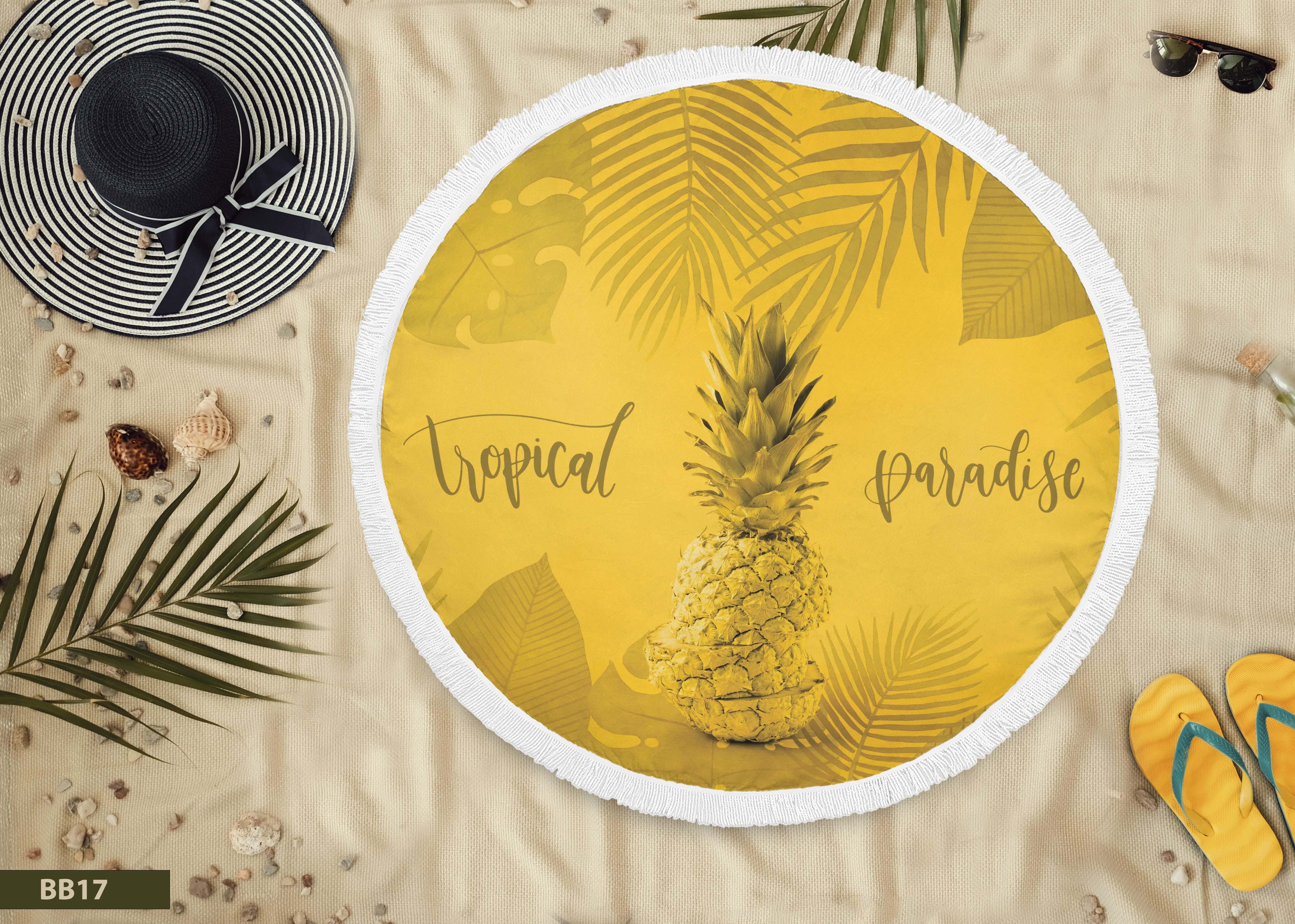 Beach Blanket with Summer Designs, 145 cm - Multioclor