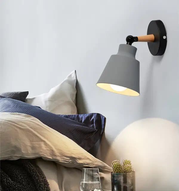 Electrostatic Paint Wall Light Hanging, 1 Bulb, 25x15 cm - Black Grey