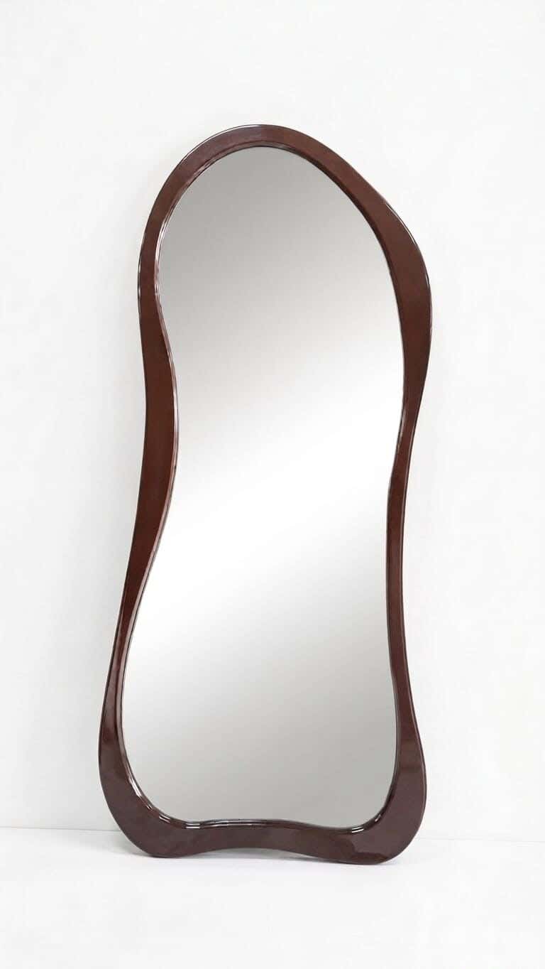Full-length mirror, 180x80 cm, MDF wood - brown