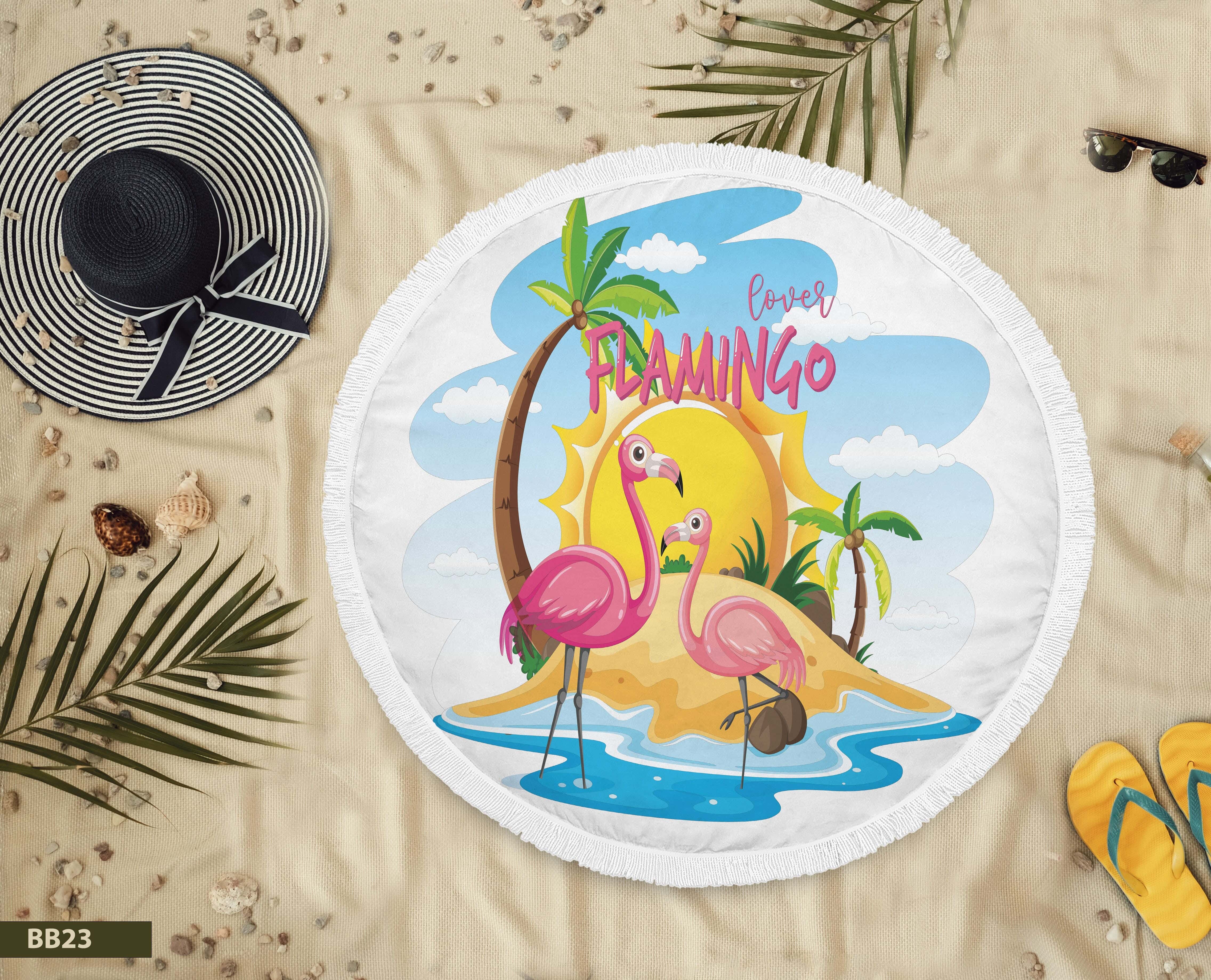Beach Blanket with Summer Designs, 145 cm - Multioclor