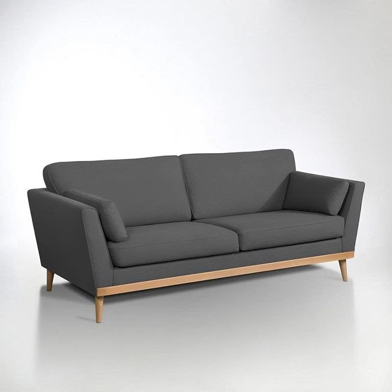 Red Beech Wood Sofa, 85×200×90 cm - Grey