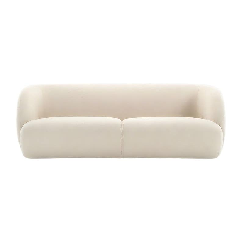 Red Beech Wood Sofa, 85×200×85 cm - Off White
