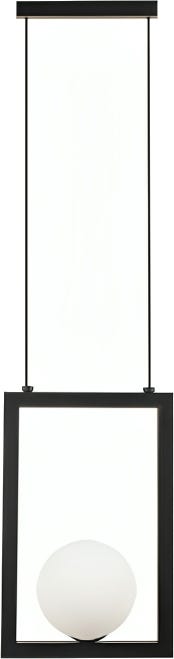Electrostatic Paint Modern Ceiling Chandelier, 1 Bulb, 80x25 cm - Black