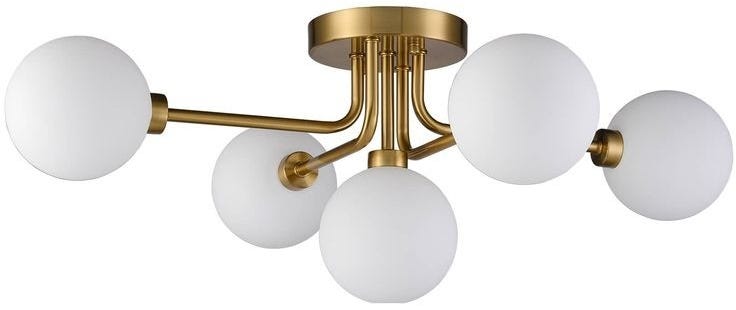 Electrostatic Paint Modern Ceiling Chandelier, 5 Bulbs, 20x70 cm - Gold
