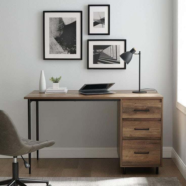MDF desk, 120×80×60 cm - brown