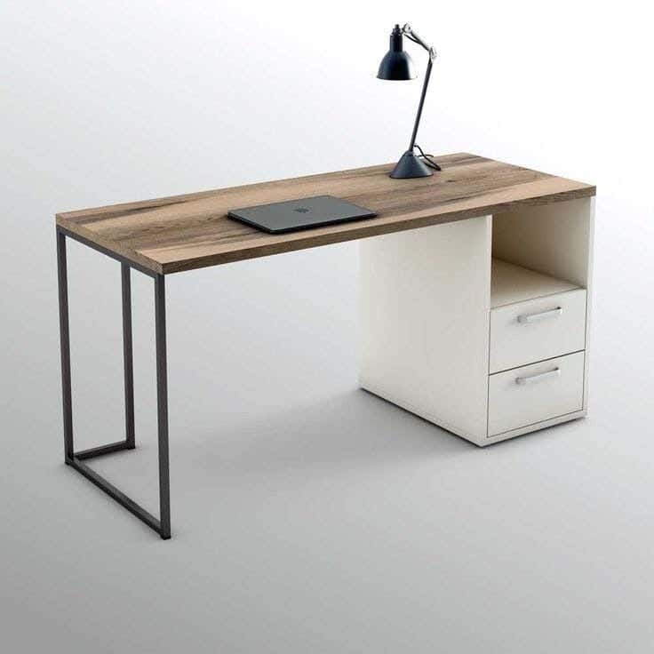 MDF desk, 120×80×60 cm - white brown