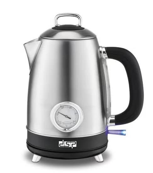 DSP KK1278 Electric Kettle, 1850/2200 Watt, 1.7 Liter - Silver