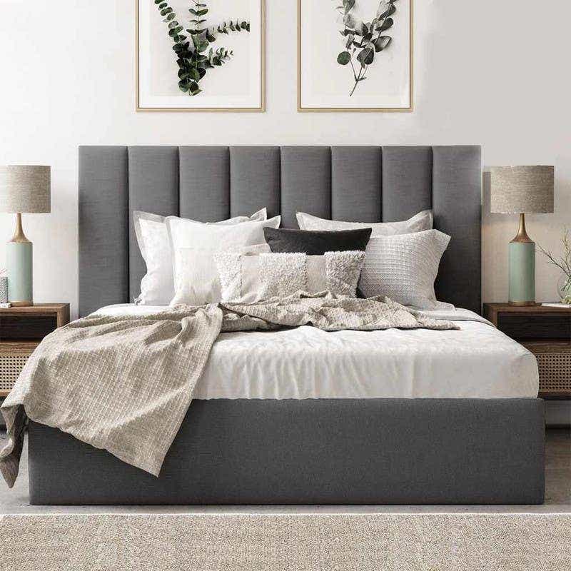 Beech & Counter Wood Cabotine Bed, 120x120x195 cm - Grey